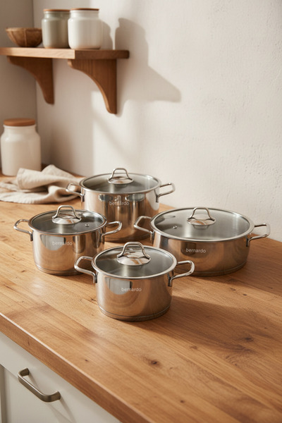 Bernardo Sonora Induction Base 8-Piece Steel Cookware Set