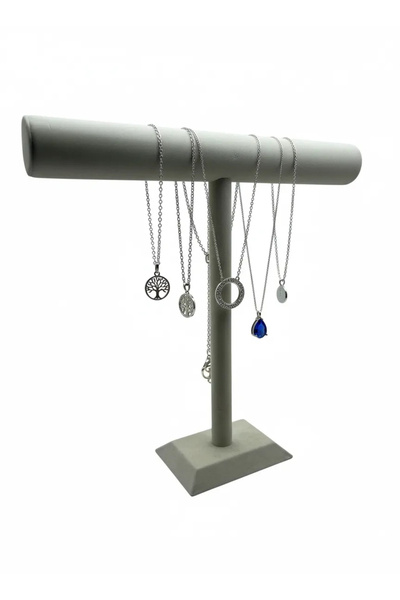 MeGass Dekor Domestic Production Suede Coated Cream Color Long 48/41cm Neckla...