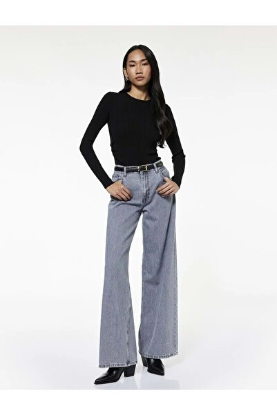 Koton Kadın Giyim Uzun Kollu Yuvarlak Yaka Basic Triko Kazak SİYAH