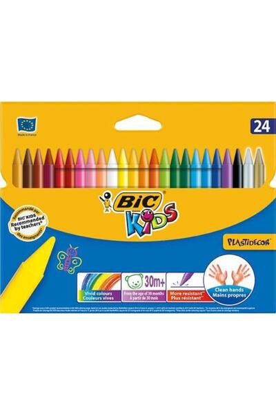 Bic Elleri Kirletmeyen Mum Boya  24 Renk