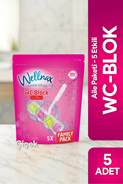 Wellnax breeze refresh ( 5'li Paket ) WC Blok Çiçek – Yoğun Köpük Etkisi, Hijyenik Temizlik, Klozet Blok