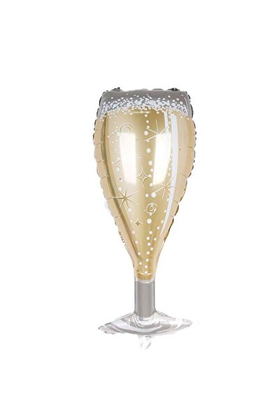partidolu Bride Şampanya Kadehi Şeklinde Folyo Balon 100 x 45 cm Champagne Re...