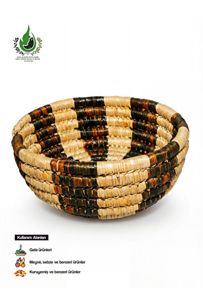 HAZEK KADIN KOOPERATİFİ طبق زخرفة جدار سلة من الخوص البوهيمي مصنوع يدويًا من ...