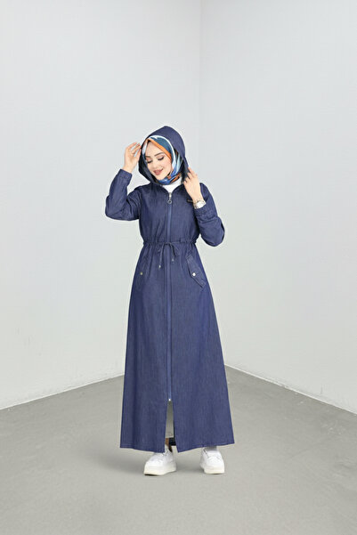 SiSorti Moda قبعة نسائية بغطاء للرأس وسحاب من قماش الدنيم