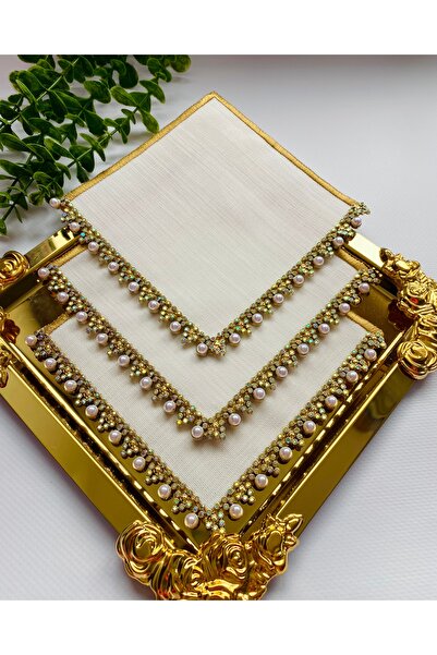 ELÇİÇEK HOME منديل تقديم، منديل كوكتيل، منديل تقديم جانب القهوة 3 قطع