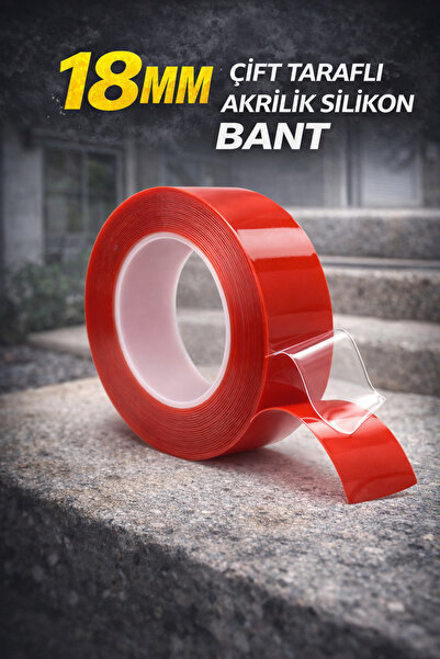 Bhd Şeffaf Çift Taraflı Akrilik Bant 18 mm – 2 Yard Ekstra Güçlü