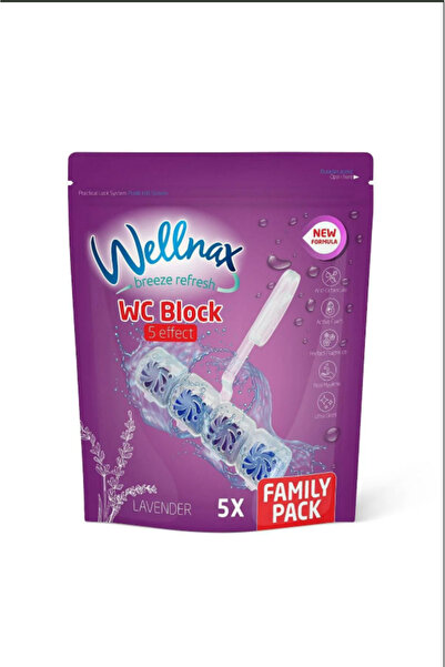 Wellnax breeze refresh ( 5'li Paket ) WC Blok Lavanta – Yoğun Köpük Etkisi, Hijyenik Temizlik, Klozet Blok