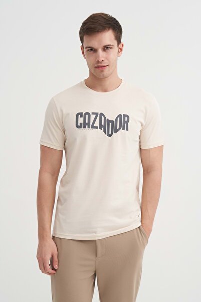 Cazador Μπλουζάκι με βαμβακερή στάμπα με λεπτή εφαρμογή