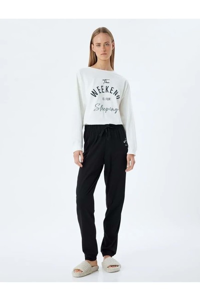 Koton Cotton Printed Long Sleeve Pajamas Set