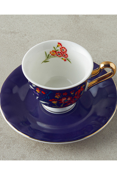 English Home Miranda New Bone China 4 Parça 2 Kişilik Kahve Fincan Takımı Lacivert