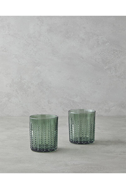 English Home زجاج بلانتوبيا 2 قطعة سعة 370 مل أخضر