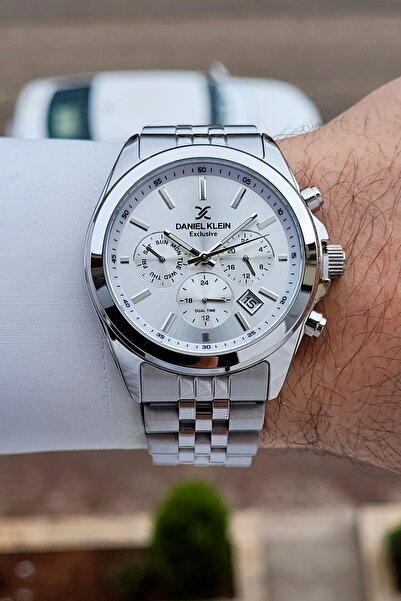 Daniel Klein ساعة يد رجالية ذات لون معدني، قطر 42 ملم، مؤشرات داخلية، ضمان لم...