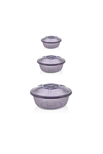 Bambus 3'lü Kapaklı Hamur Leğen Seti