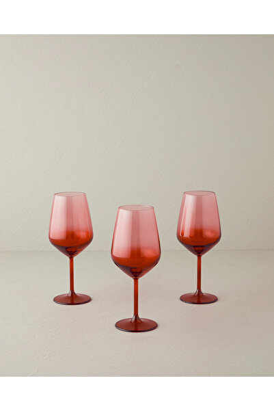 English Home Christmas Cam 3'lü Kadeh 490 ml Kırmızı