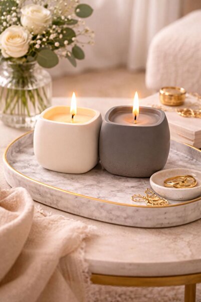 Lumira Candle Lumira Kokulu Mum Japon Kiraz Çiçeği Dekoratif Beton Tek Fitil ...