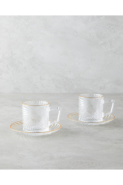 English Home Goldie Cam 4 Parça 2 Kişilik Çay Fincanı Takımı 170 ml Gold