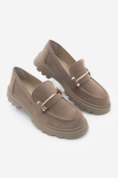 Marjin Loafer Damă Talpă Groasă Lanț Pantofi Casual Zolez Mink