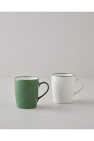 English Home Sway Bone Porselen 2'li Kupa 255 ml Yeşil