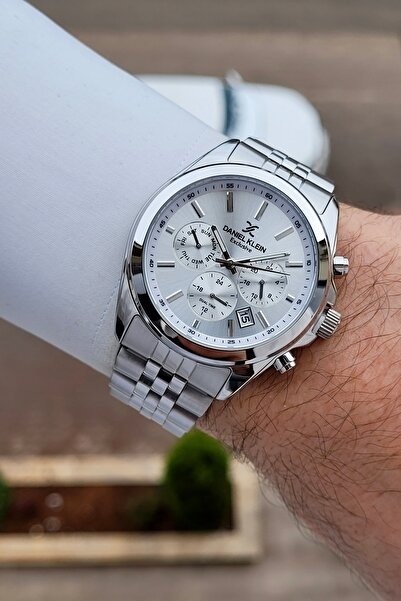 Daniel Klein Silver Renk 42 mm 24 Ay Garantili Fonksiyonlu Erkek Kol Saati