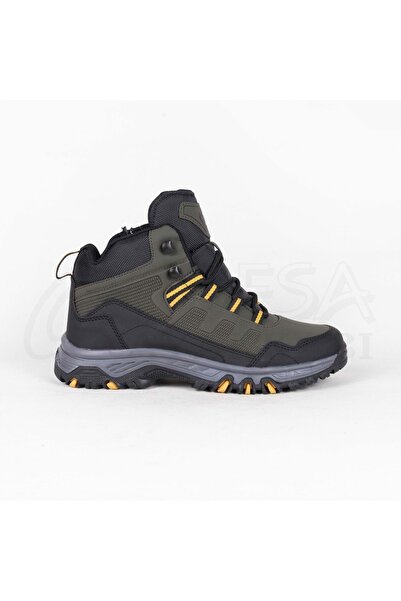 AYAKCİTY Men's Half-High Waterproof Outdoor Lace-Up Zippered Boots