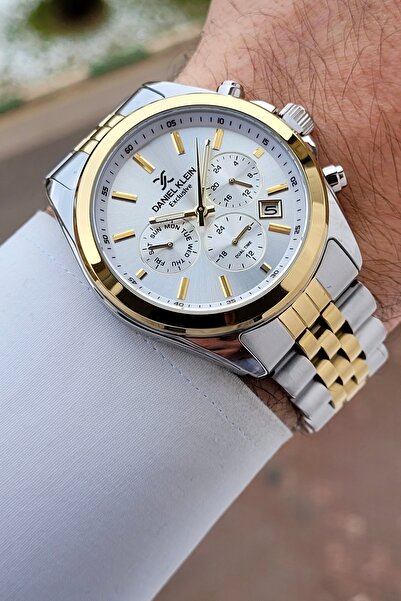 Daniel Klein Gold Gray Color Adjustable Cord 42 mm Functional Men's Wristwatch