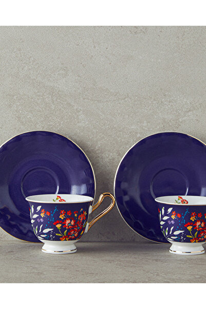 English Home Miranda New Bone China 4 Parça 2 Kişilik Kahve Fincan Takımı Lacivert