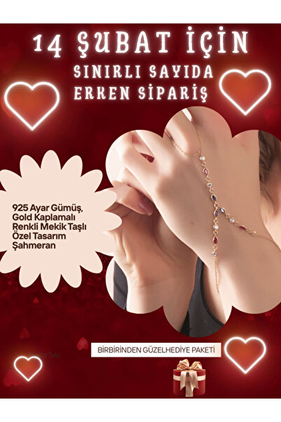 SUNSHINE 925 Ayar Gümüş, Gold Kaplamalı Renkli Mekik Taşlı Özel Tasarım Şahmeran