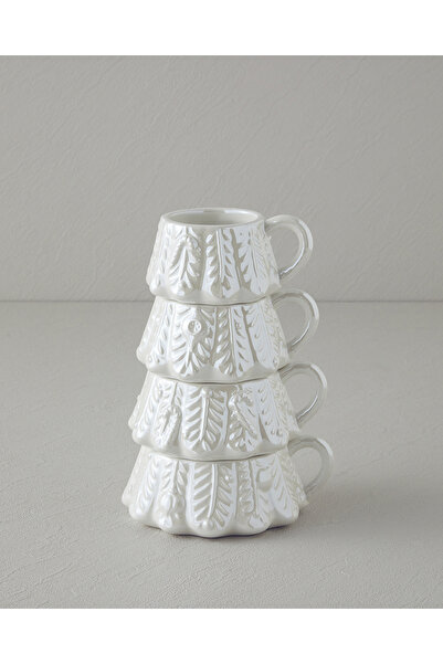 English Home 4-Pack White White Pine Dolomite Mug - 153 Ml, 193 Ml, 267 Ml, 2...