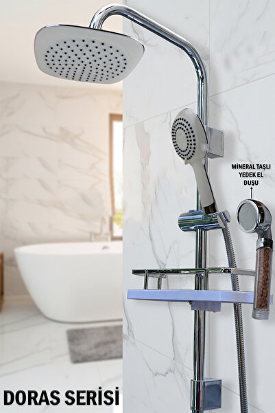 tesitay Robot Duş Seti Lüks Banyo Duş Takımları El ve Tepe Duş Başlığı Spiral...