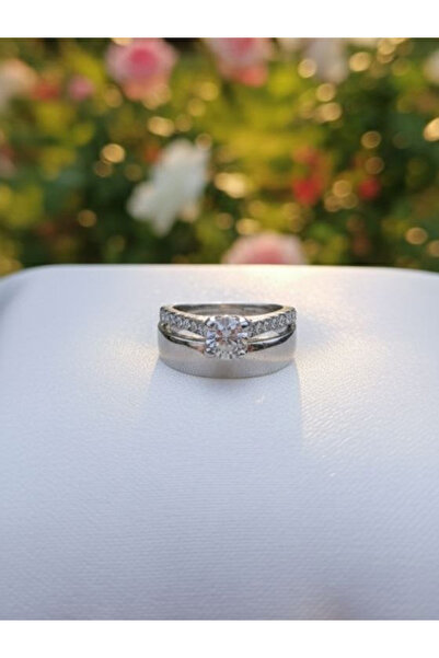 Shiklik MODA خاتم نسائي مرصع بحجر الزركون اللامع