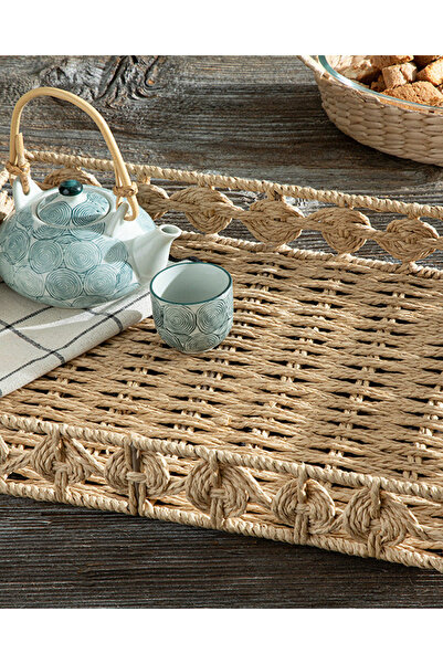 English Home Dateless Hasır Tepsi Kahve