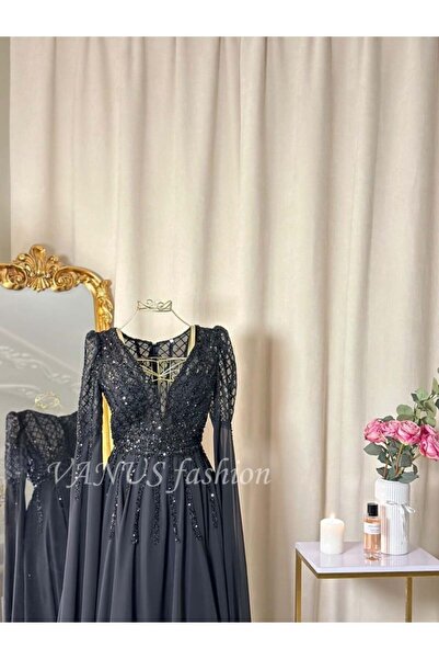 vanus fashion فستان سهرة طويل 4229