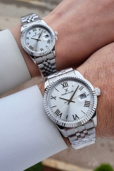 Daniel Klein Gümüş Renk Hediye Paketli Sevgili Çift Kol Saati