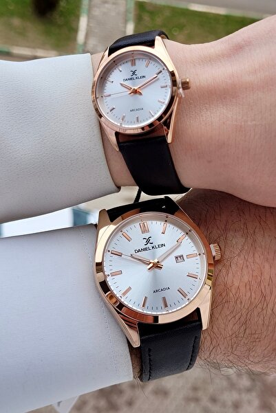 Daniel Klein Bakır Kahverengi Renk 24 Ay Garantili Sevgili Çift Kol Saati STF...