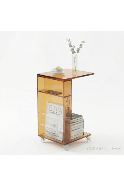 TUVA AXIS SIGN | Modern Pleksi Tekerlekli C Sehpa & Yeni Nesil Yan Sehpa | Mo...