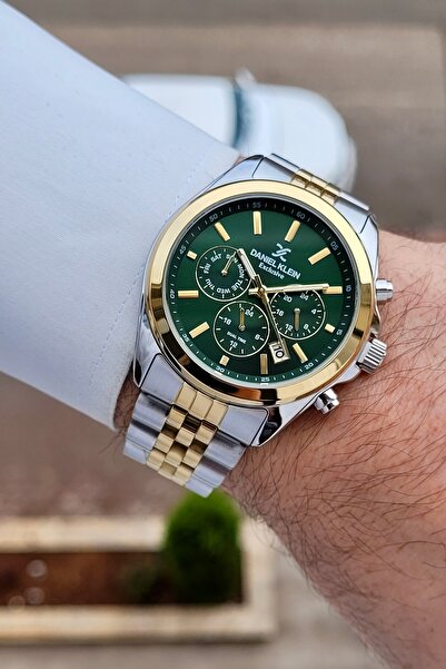 Daniel Klein Sarı Silver Yeşil Renk 42 mm 24 Ay Garantili Fonksiyonlu Erkek K...