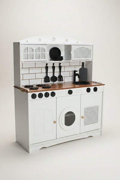 hedefixtoys Led Aydınlatma Hediyeli Eğlenceli Oyuncak Mutfak Beyaz