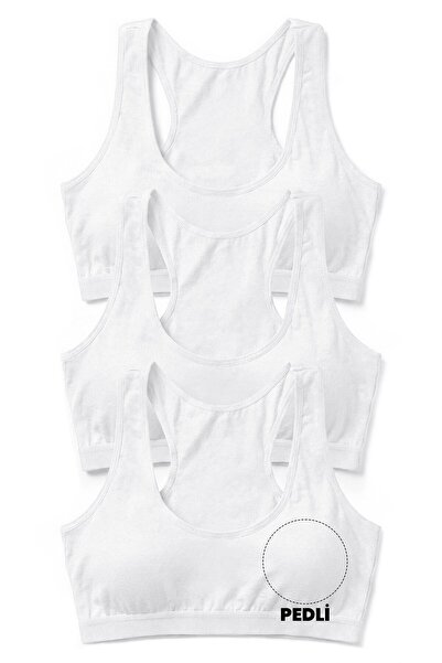 Öts Bustieră pentru fete, 3 piese, cu bretele groase, croială sport, cu pernă...