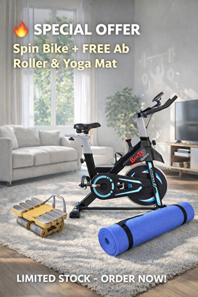 Body Culture مجموعة رياضية متكاملة - دراجة ثابتة + عجلة تمارين البطن + حصيرة ...