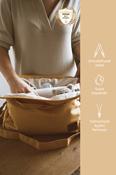 ilays beauty Çok Amaçlı Organizer Çanta -yeni Renk Hardal Sarısı-