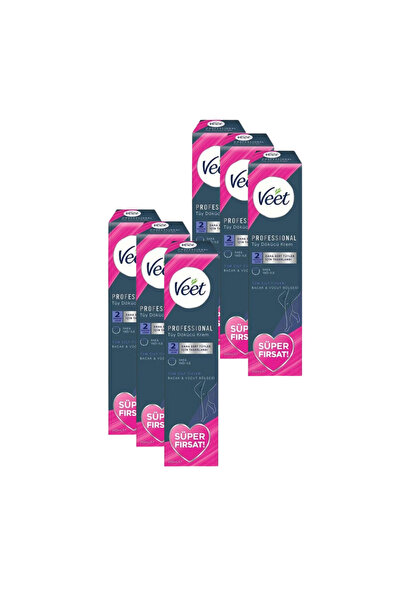 Veet كريم إزالة الشعر الاحترافي لجميع أنواع البشرة 200 مل × 6 قطع
