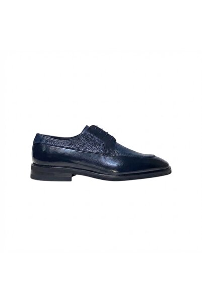 Tuna Genuine Leather Navy Blue Classic Men's Shoes Eva Sole - 4103