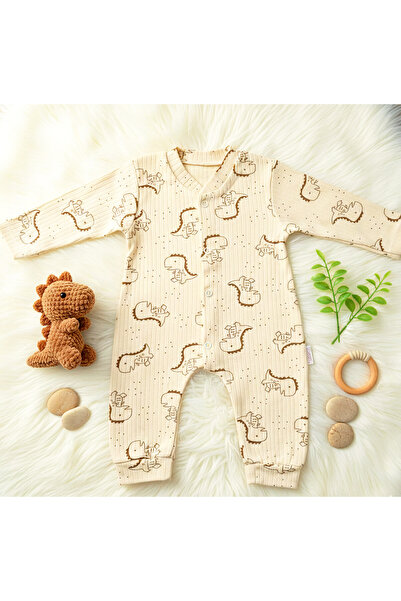 Nexvora Dino Desenli Patikli Bebek Tulum – 3 Ay 6 Ay 9 Ay Erkek Bebek Çıtçıtl...