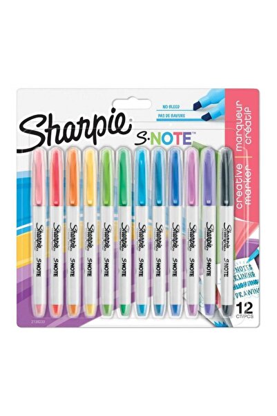 Sharpie Fosforlu Kalem Snote Çok İşlevli Karışık 12 Li Bls