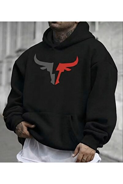 LELVANİ سترة رياضية سوداء بقلنسوة بتصميم بوجا للرجال