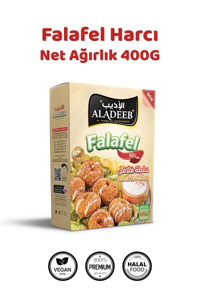 ALADEEB Falafel Harcı 400gr – Kızartmalık Hazır Karışım (Nohutlu & Baharatlı)