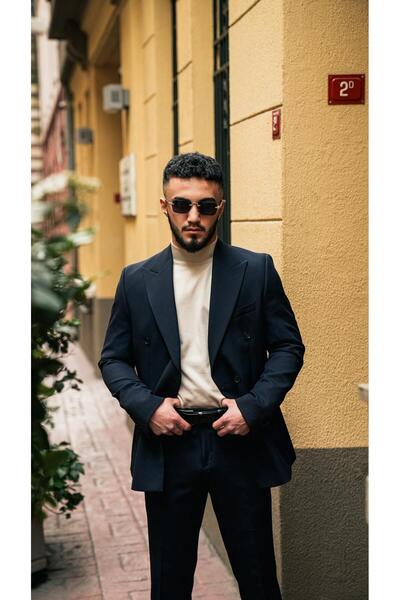 Dupont Kırlangıç Yaka Kruvaze Takım Elbise