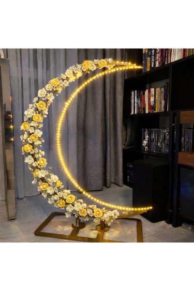 Home Ramazan Ayı Dekoratif Hilal Mat Gold 80 cm Yükseklik