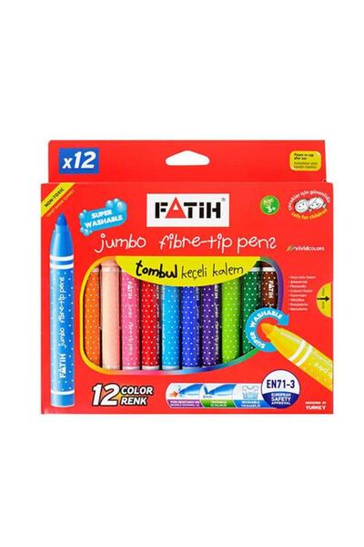 Fatih Keçeli Boya Kalemi Jumbo Yıkanabilir 12 Renk 34260
