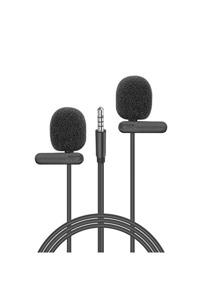 Snopy SN-M60 Siyah 2 Mikrofonlu Akıllı Telefon ve Youtuber Yaka Mikrofonu